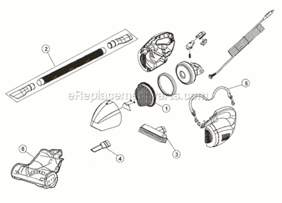 Page A Diagram and Parts List for M08215X  Dirt Devil Hand Vacuum